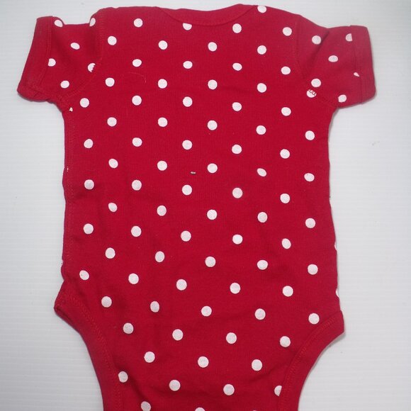 Rabbit Skins Girls Short Sleeve Red Polka Dot Body Suit 6 Months - Picture 3 of 5
